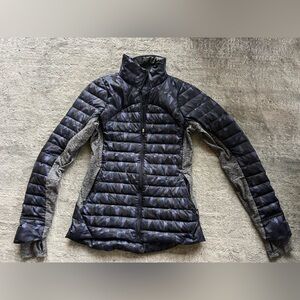 Lululemon Fluff Off Jacket Stained Glass Love Nightfall Black